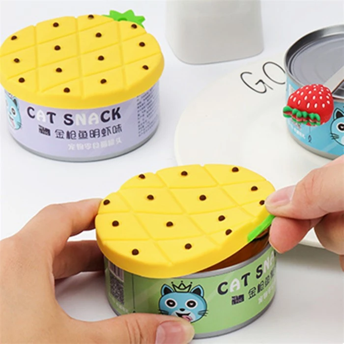 Pet Cans Silicone Lids With Pineapple Shaped